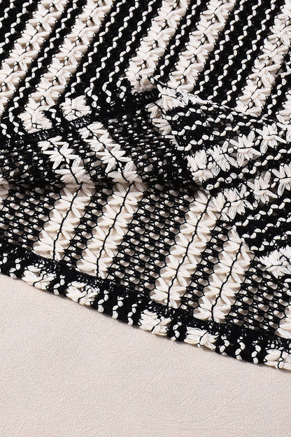 Striped Knit Elastic Flare Pants