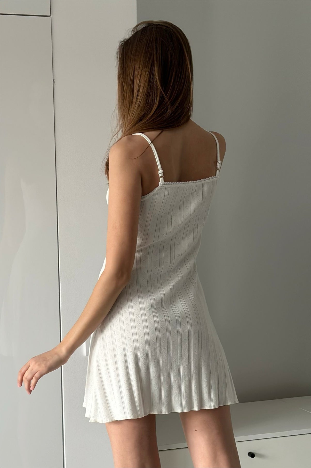 Casual Knit Jacquard Cami Mini Dress