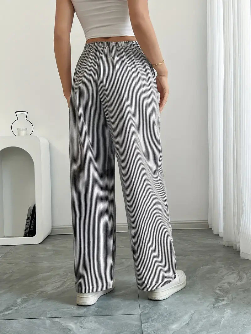 Nina - Elegant Striped Pant With Pockets
