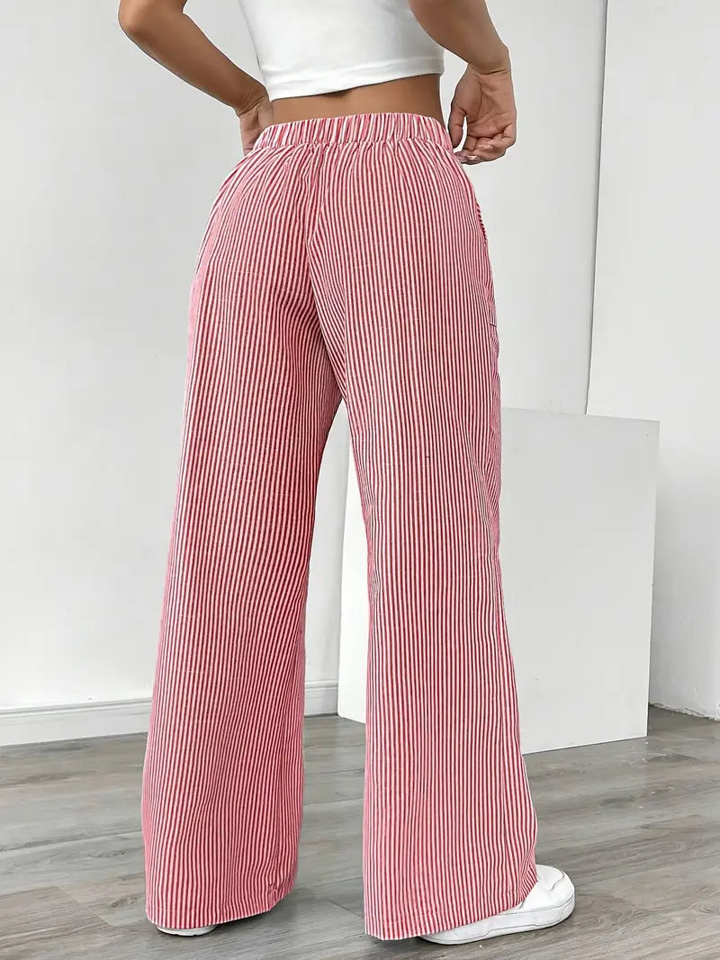 Nina - Elegant Striped Pant With Pockets