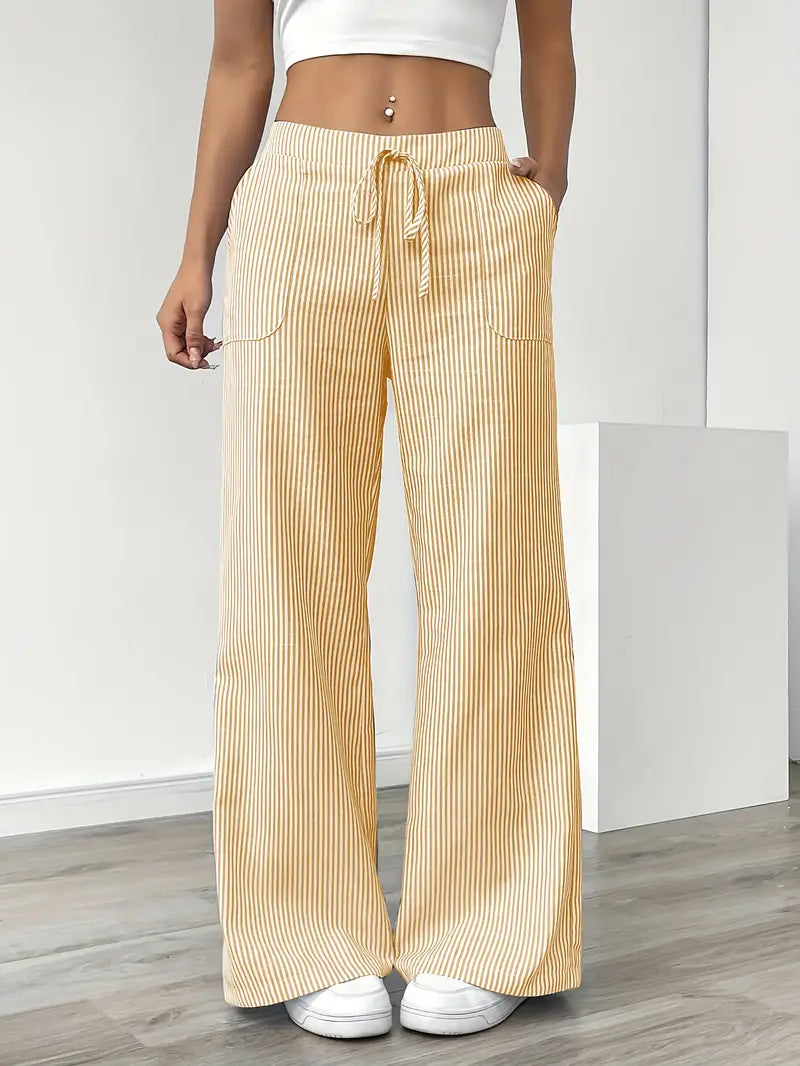 Nina - Elegant Striped Pant With Pockets