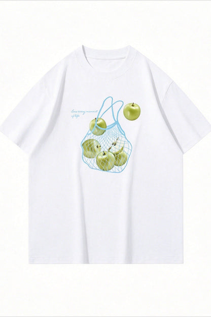 Casual Loose Fresh Printed T‑shirt