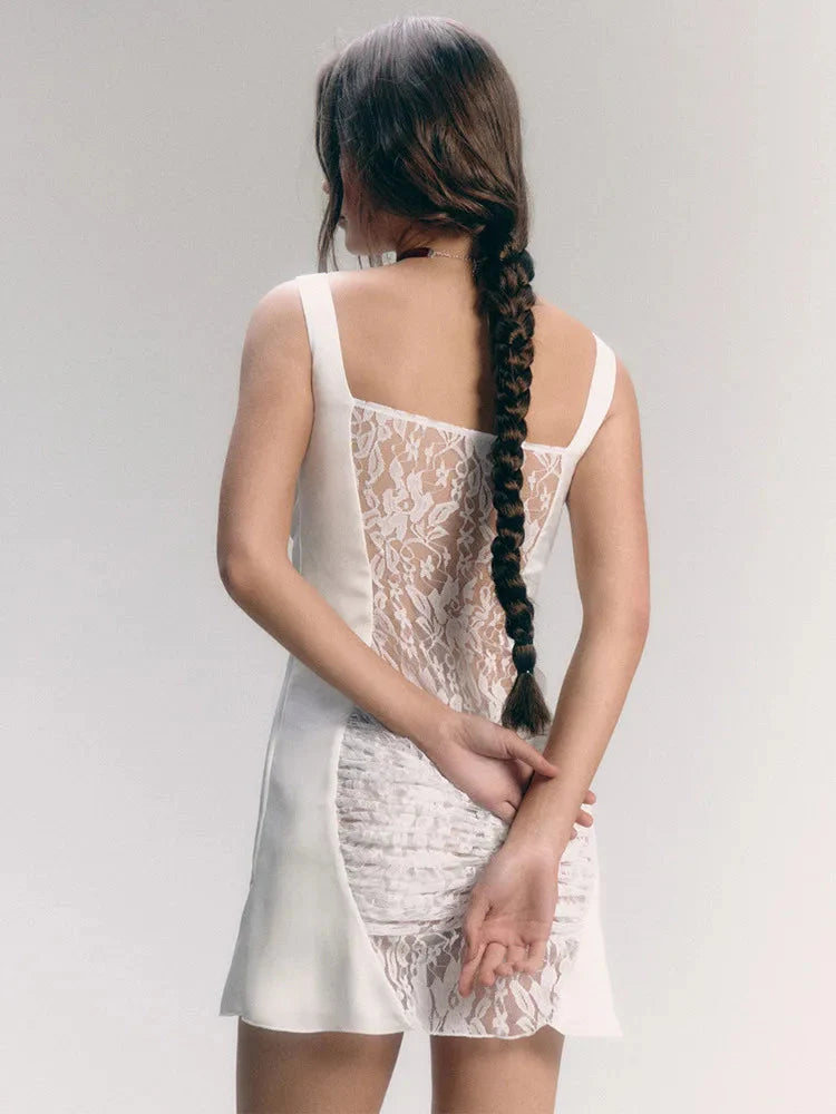 Lace Camisole Double-Layer Mini Dress