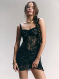 Lace Camisole Double-Layer Mini Dress