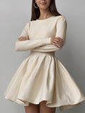 Fit and Flare Long Sleeve Skater Mini Dress