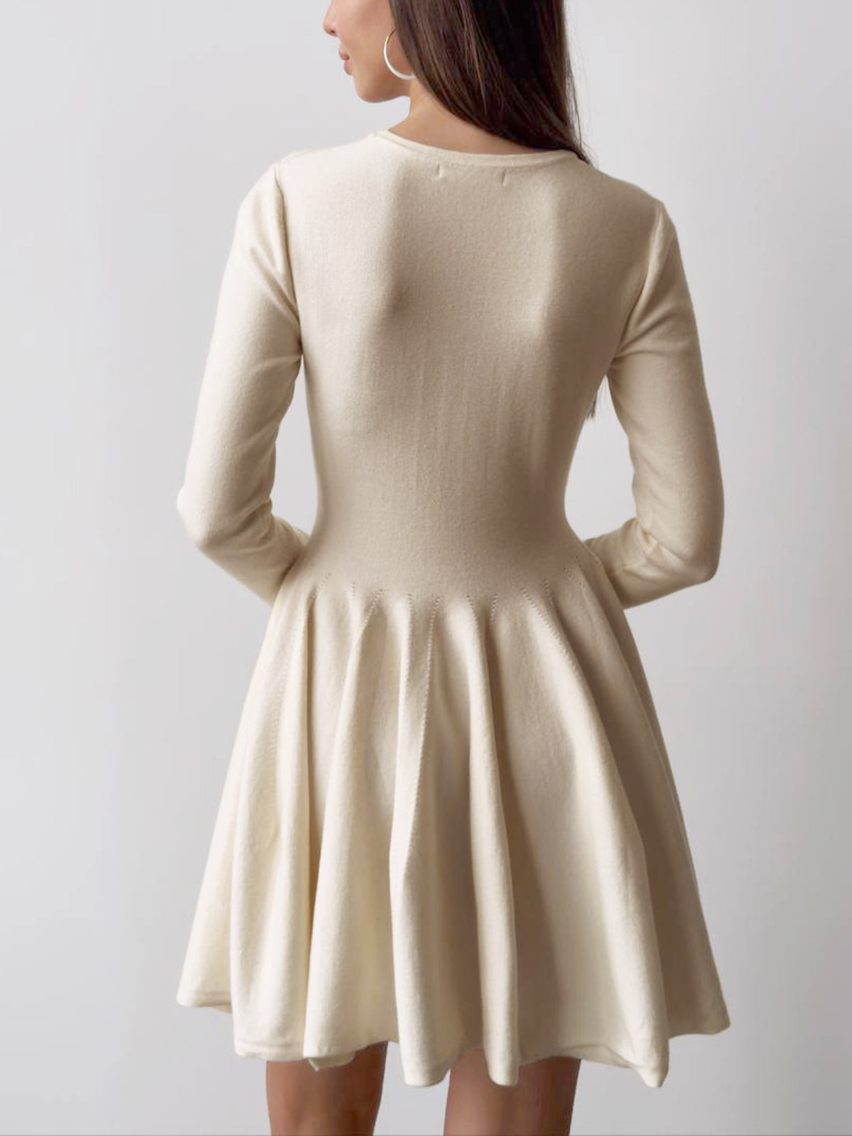 Fit and Flare Long Sleeve Skater Mini Dress