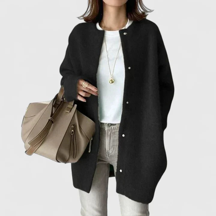 Samarielis | Women's Oversized Wool Longline Casual Duster Cardigan