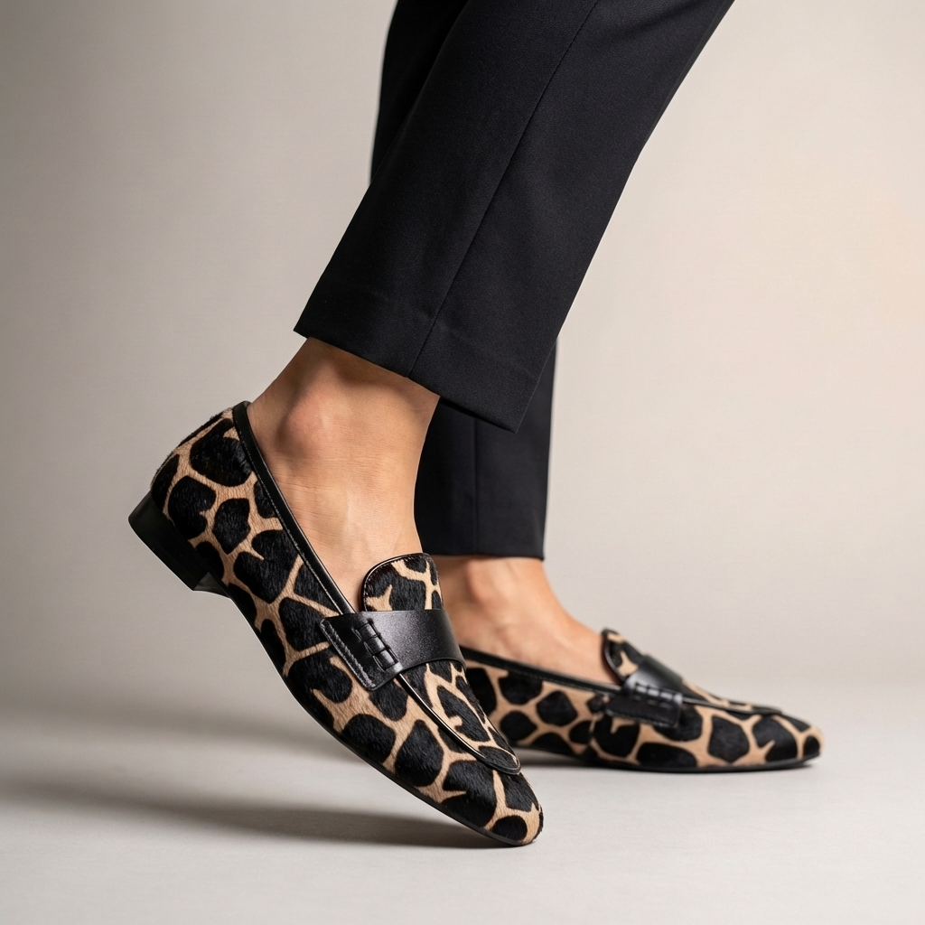 Animal Print Penny Strap Loafers Women