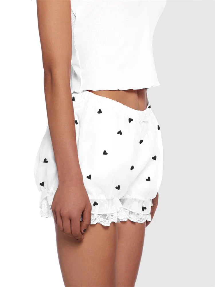 Lace Heart Bow Bloomer Short