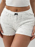 Lace Bow Patchwork Stretch Short