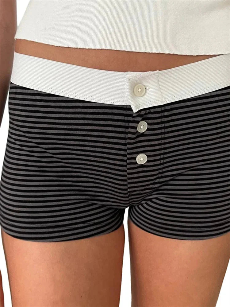 Floral Striped Pajama Sleep Short