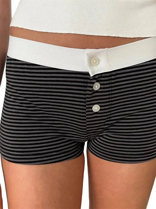 Floral Striped Pajama Sleep Short