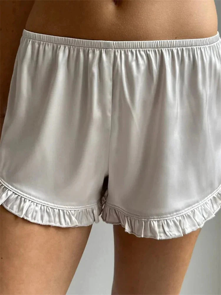 Ruffled Elastic Low Waist Short