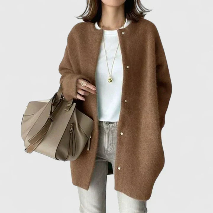 Samarielis | Women's Oversized Wool Longline Casual Duster Cardigan