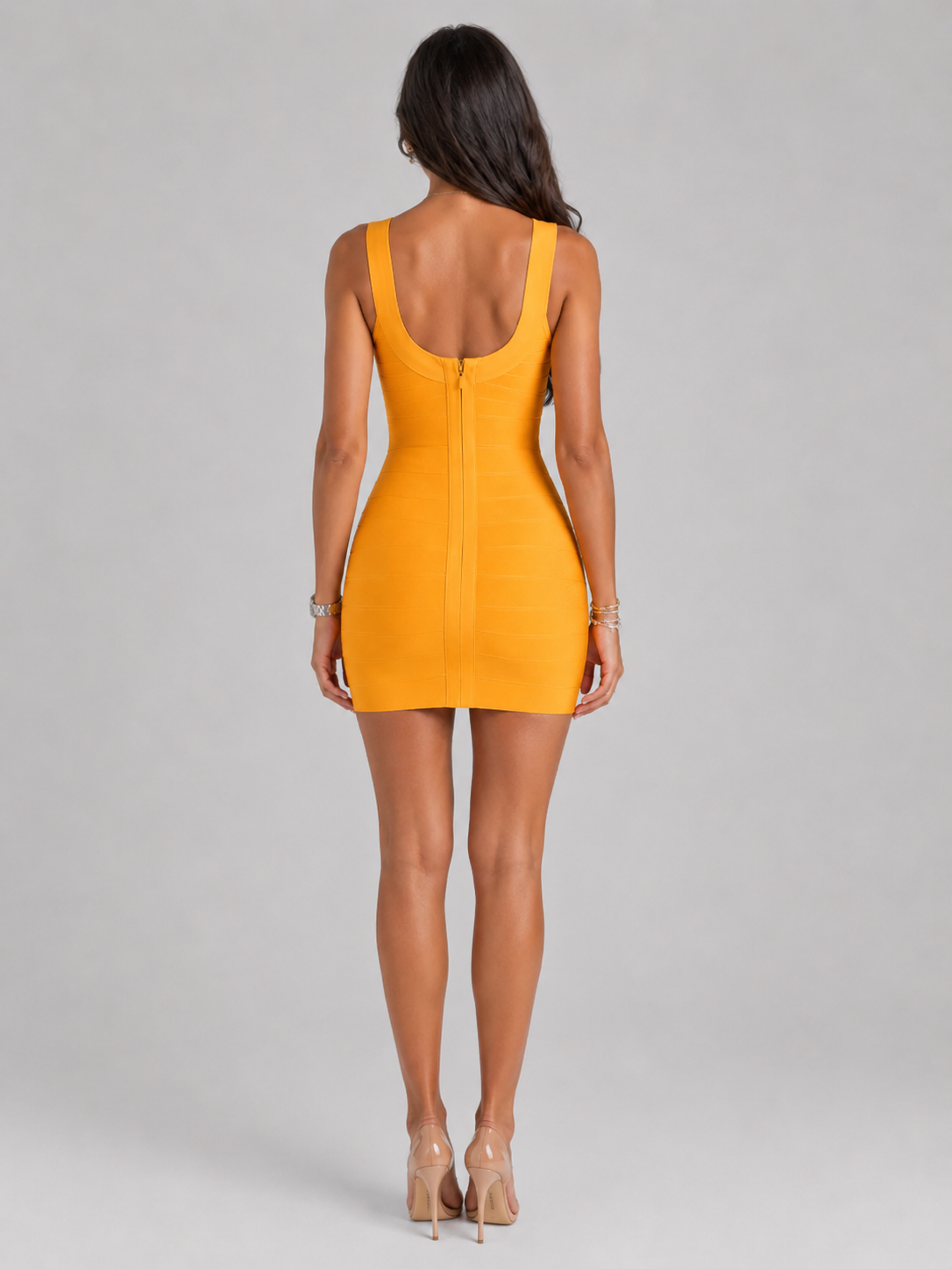 Bandage Square Neck Mini Homecoming Dress