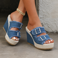 Espadrille Wedge Denim Sandals