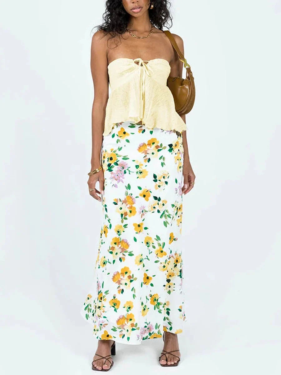Ruffled Off-Shoulder Crop Top