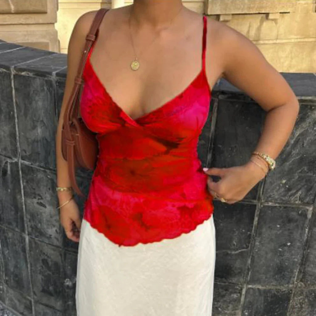 Adjshoptable Ruffled Backless Crop Top