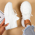Knit Mesh Lace Up Chunky Sole Casual Sneakers