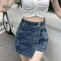 Loose Denim Pants Style Skirt
