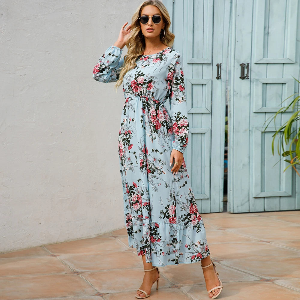 Free-spirited Women’s Chiffon Floral Maxi Dress