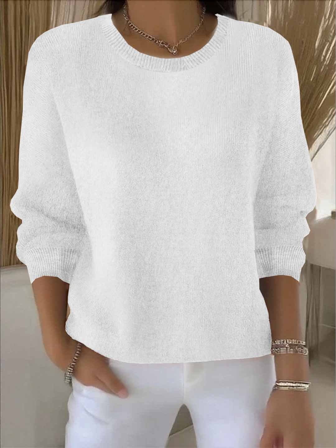 Lorie | Women's Relaxed Polyester Crew Neck Sweater with Dolman Sleeves