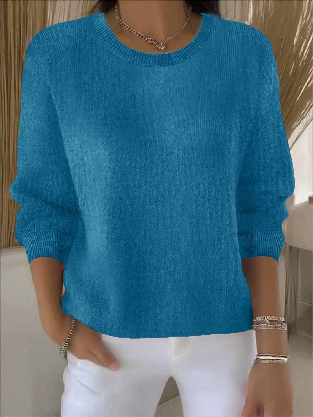 Lorie | Women's Relaxed Polyester Crew Neck Sweater with Dolman Sleeves