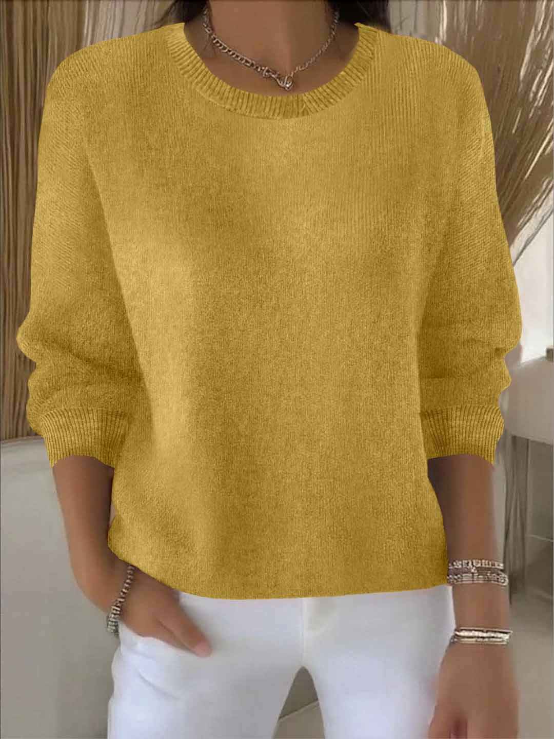 Lorie | Women's Relaxed Polyester Crew Neck Sweater with Dolman Sleeves