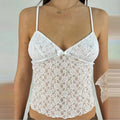 Fairy Floral Lace Mesh V Neck Crop Top