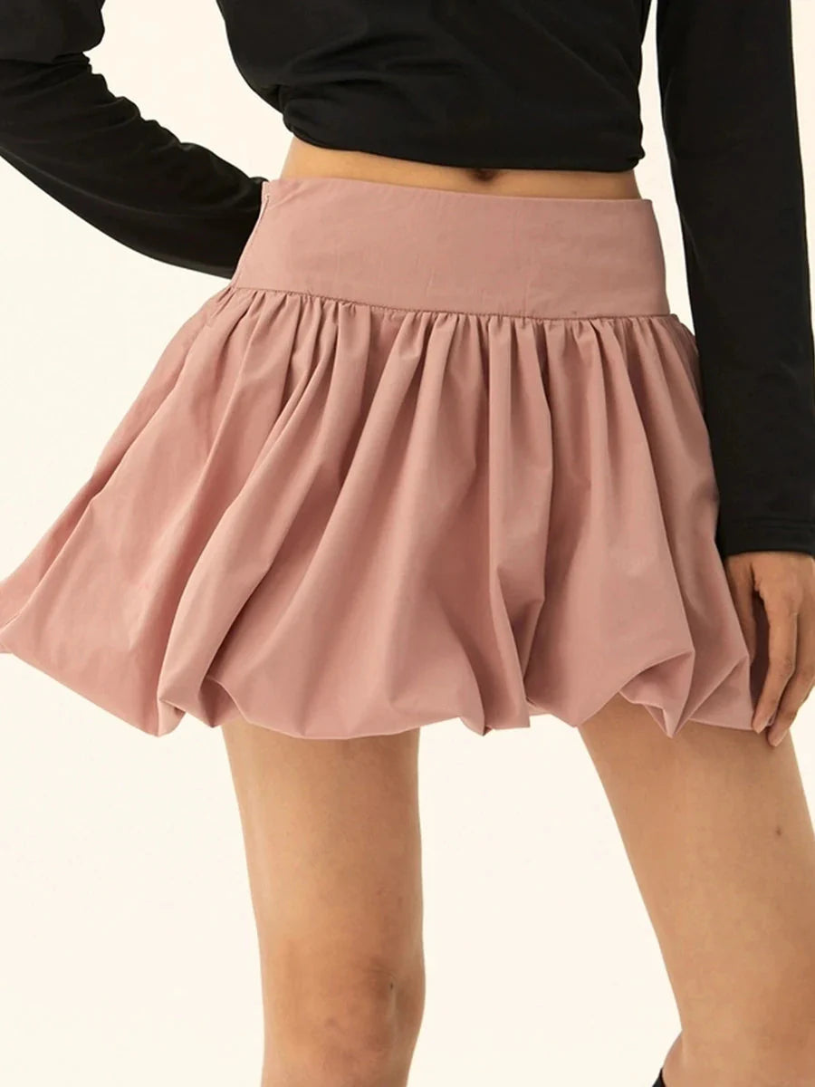 Elastic Waist Bubble Style Skirt