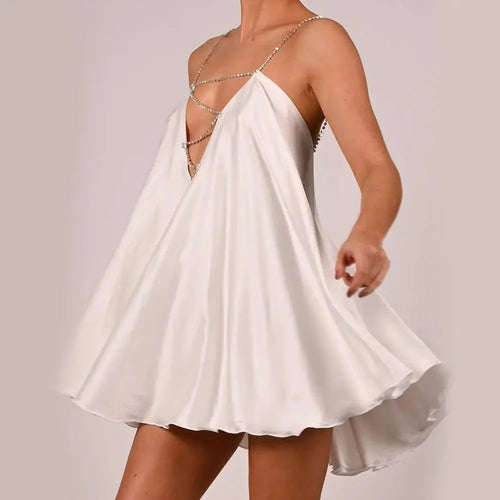Chain Sshoppender Hollow Mini Dress
