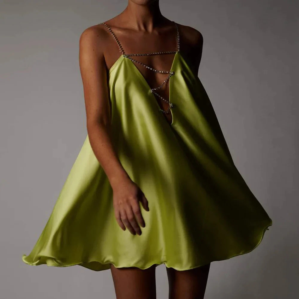 Chain Sshoppender Hollow Mini Dress