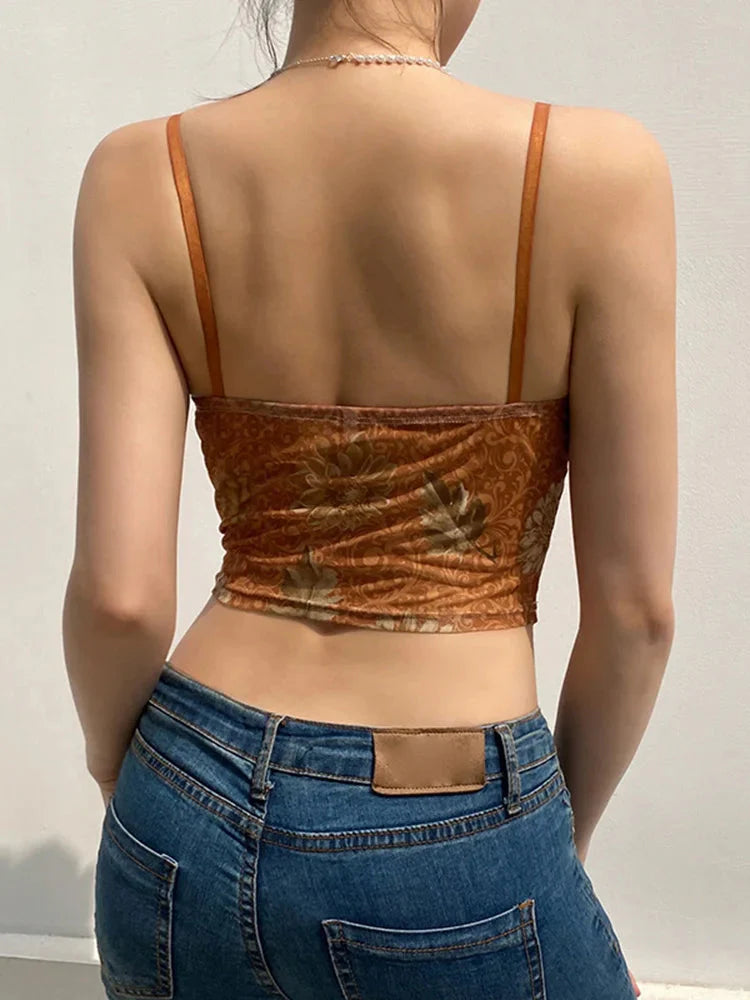 Lace Frill Corset Crop Top