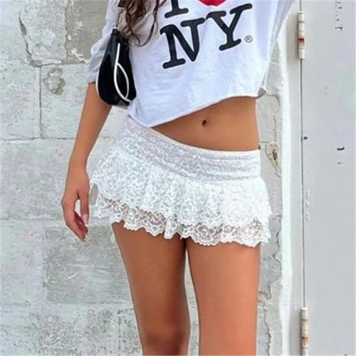 Floral Ruffles Fairycore Skirt