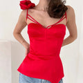 3D Floral Tassel Crop Top