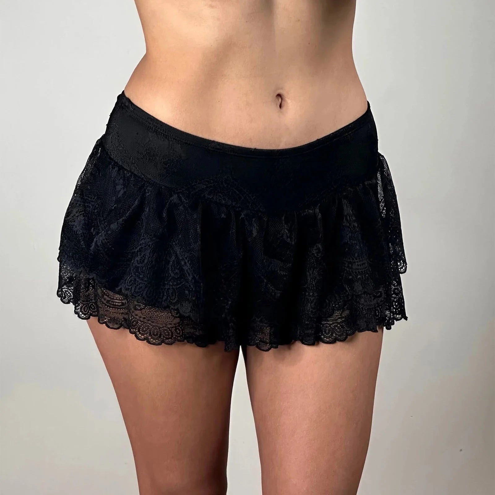 Flirty Mesh Pleated Hem Skirt