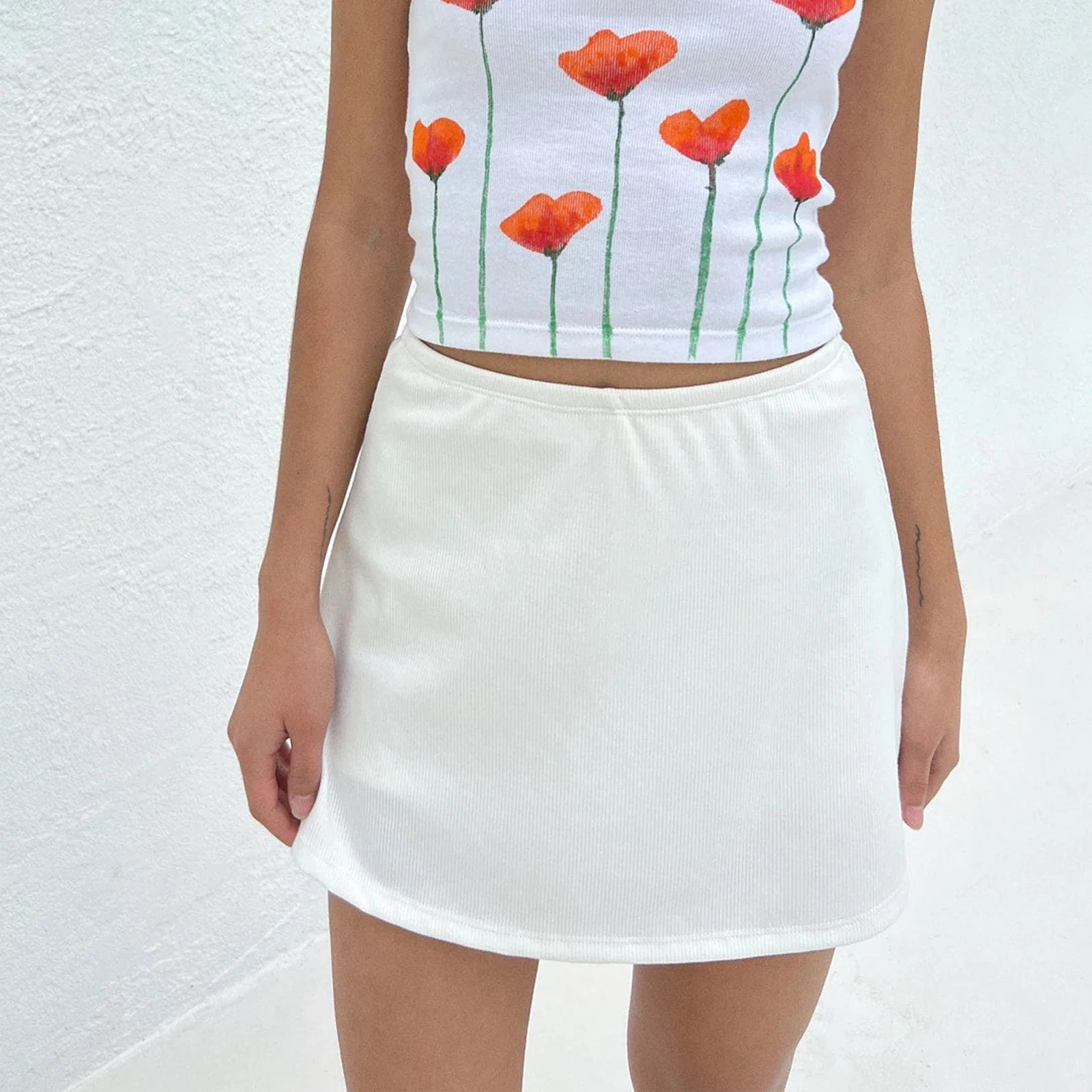 Elastic Side Slit Pencil Skirt