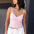 Bow V-Neck Spaghetti Crop Top
