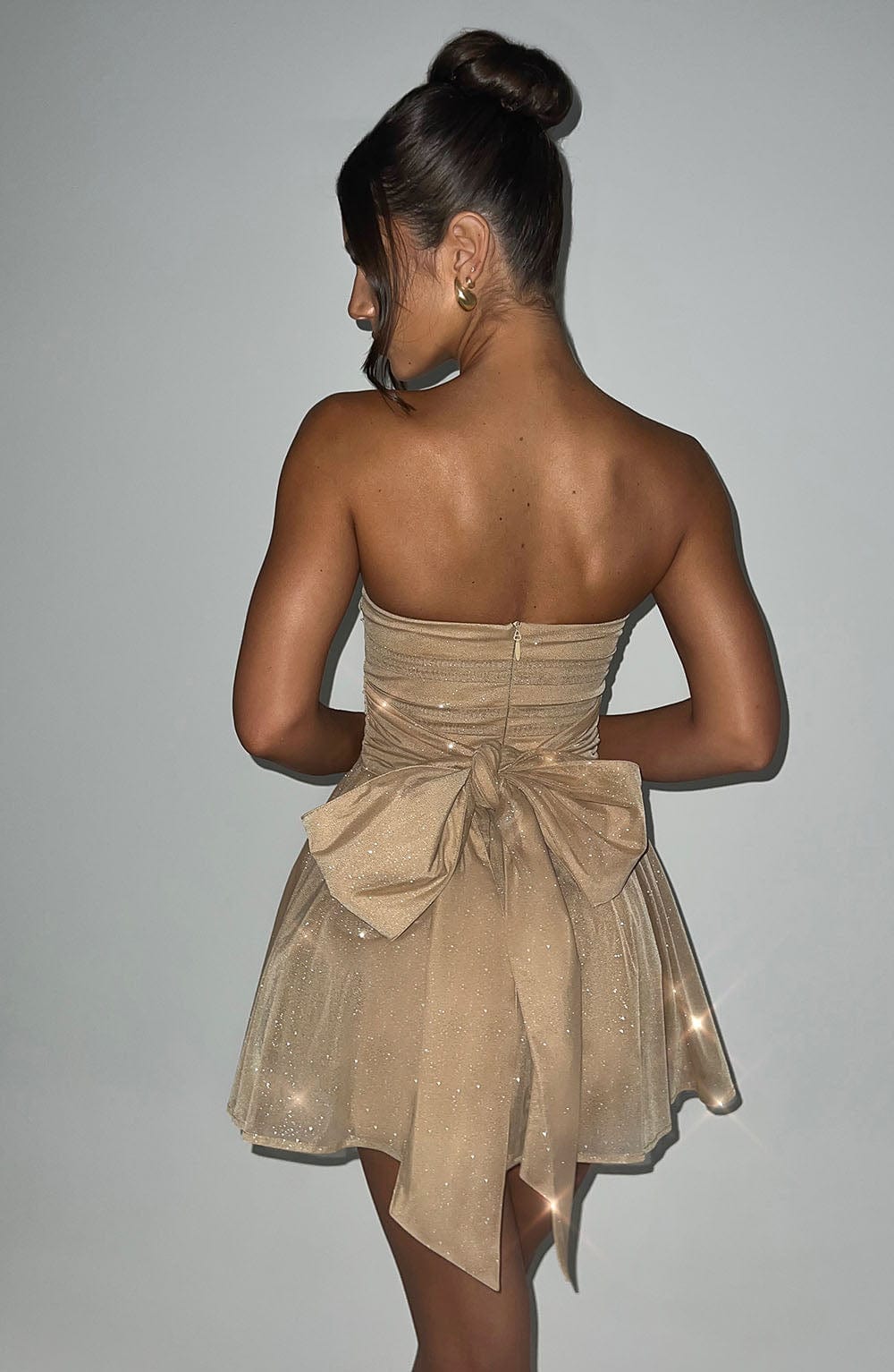 Strapless Sparkle Corset Mini Homecoming Dress