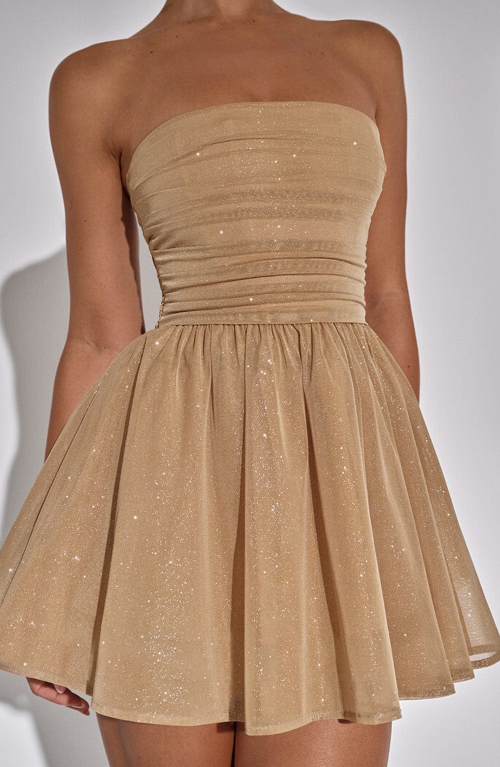 Strapless Sparkle Corset Mini Homecoming Dress