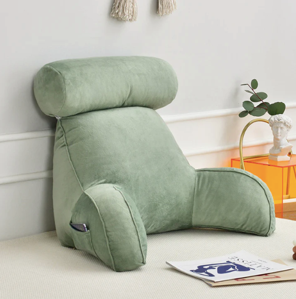 Backrest Reading Pillow With Arms & Headrest