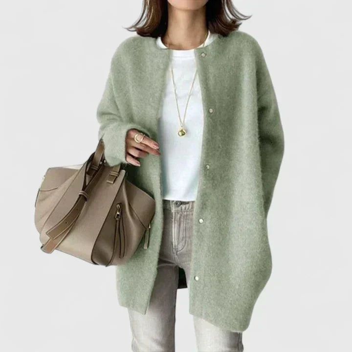 Samarielis | Women's Oversized Wool Longline Casual Duster Cardigan