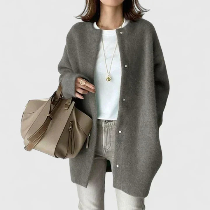Samarielis | Women's Oversized Wool Longline Casual Duster Cardigan