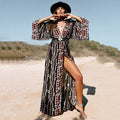 Soft Rayon Kimono Boho Swimsuit Cover up Extended Sleeve