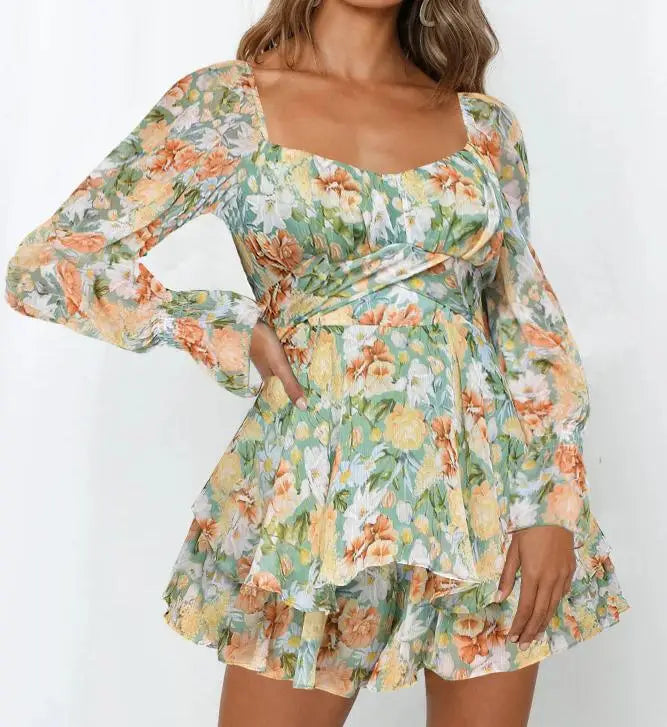 Stylish Bobo Floral Romper A-Line Floral Dress