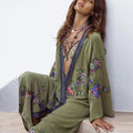 Extended Flower Stitch Beach Cover-Up Bohemian Cardigan
