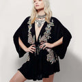 Soft Rayon Violet Floral Stitching Bohemian Dress – view 7