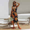 Suspend V-neck Sleeveless Floral Holiday Dress