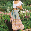 Floral Print Ethnic Beach Boho Rayon Skirt