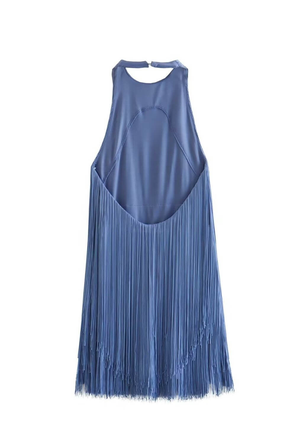Halter Neck Tiered Fringe Sleeveless Bodycon Mini Dress